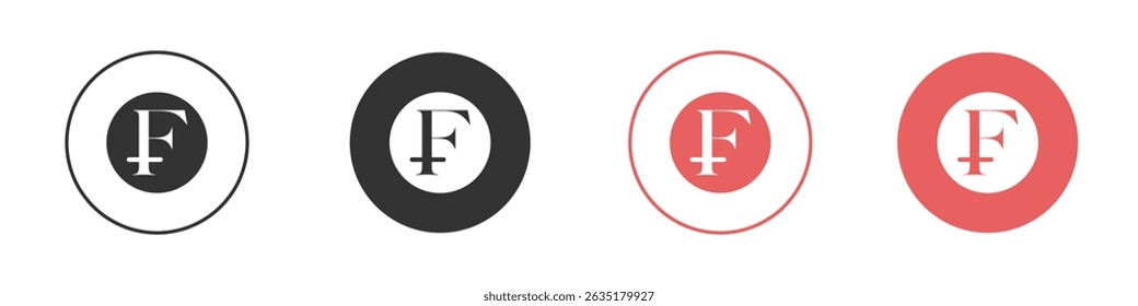 Franc sign icon vector design template simple and clean style