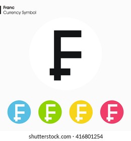 Franc sign icon.Money symbol. Vector illustration.
