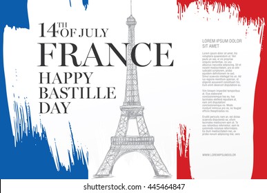 France. 14 Th Of July. Happy Bastille Day.