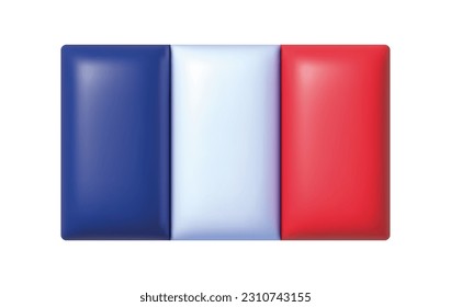 France 3d flag, great design for any purposes. Horizontal banner template. Isolated vector illustration