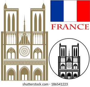 France. Abstract buildings on white background