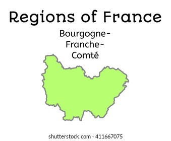 France administrative map of Bourgogne-Franche-Comte