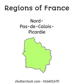 France administrative map of Nord-Pas-de-Calais-Picardy