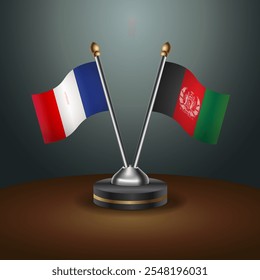 La tabla de Francia y Afganistán marca la relación con el fondo de gradiente. Ilustración vectorial