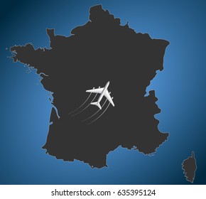 France Airline, map 