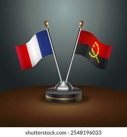 A tabela França e Angola sinaliza a relação com o plano de fundo gradiente. Ilustração de vetor