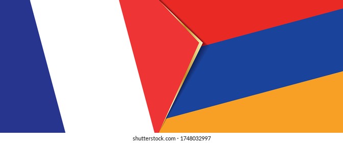 Banderas de Francia y Armenia, dos banderas vectoriales símbolo de relación o enfrentamiento.