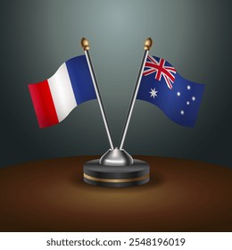 A tabela da França e da Austrália sinaliza a relação com o plano de fundo do gradiente. Ilustração de vetor