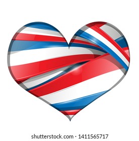 france background heart flag . vector illustration
