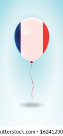 France balloon with flag.Balloon in the Country National Colors. Country Flag Rubber Balloon. Vector Illustration.