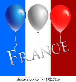 France. Baloon in color of the french flag. Patriotic illustration for event, festival, celebrate, election.