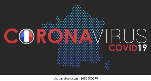 France Banner Virus Background. Medical Coronavirus Infographics. Editable Template Virus Infection.

