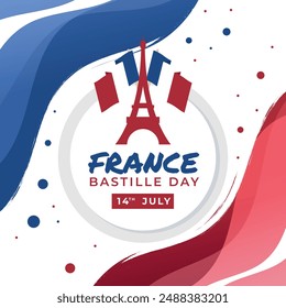 France Bastille day 14th July Illustration vector design