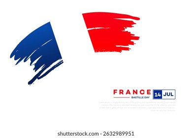 France Bastille Day 14th July Celebratory Abstract Flag Design
