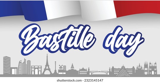 France Bastille day celebration vector banner design