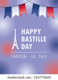 france bastille day design with french garlands