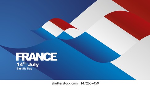 France Bastille Day flag ribbon landscape background