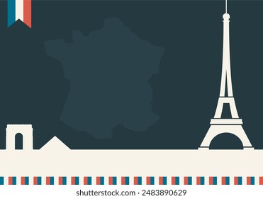 France bastille day independence day celebration graphics template backround, freespace