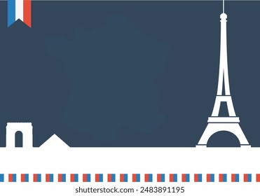 France bastille day independence day celebration graphics templat backround, freespace