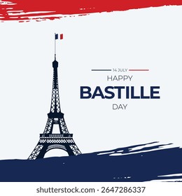 France bastille day independence day celebration Vector illustration.