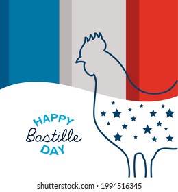 france Bastille day rooster in flag