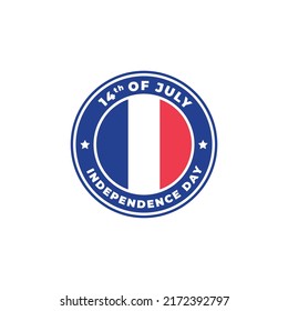 France Bastille Independence Day 14th of July Logo Badge for Label Sign Symbol Stamp Emblem Icon Vector