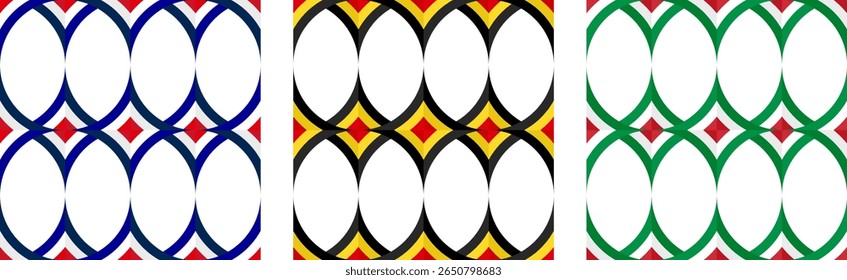 france, belgium and italy flag star pattern. vector illustration