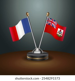 A tabela França e Bermuda sinaliza a relação com o plano de fundo do gradiente. Ilustração de vetor