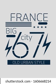 france big city,t-shirt design fashion vector