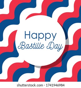 france blue white and red striped background design, Happy bastille day and french theme Vector illustration