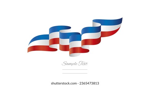 France blue white red wavy flag ribbon concept design template. Premium French flag vector illustration design on isolated white background