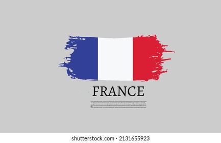 France Brush flag vector design