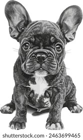 ilustración de silueta de Vector de bulldog de francia