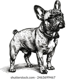 ilustración de silueta de Vector de bulldog de francia