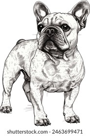 france bulldog vector silhouette illustration