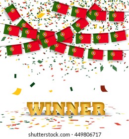 France Bunting flag and winner wording with confetti to celebrate concept, This design for sport template , banner in vector illustration