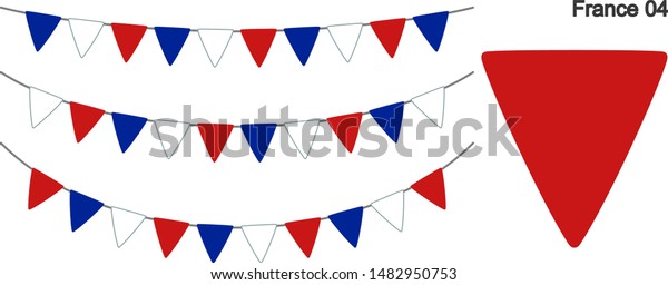 France Bunting Flags Isolated On White Stock Vector (Royalty Free ...