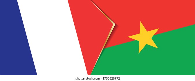 France and Burkina Faso flags, two vector flags symbol of relationship or confrontation.