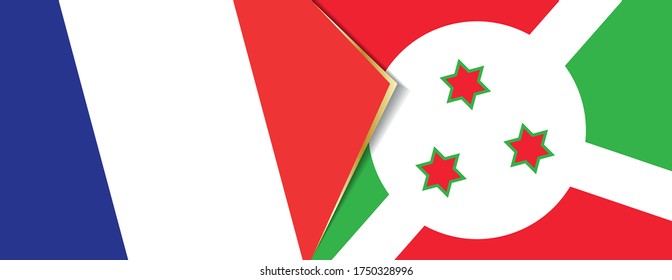 Banderas de Francia y Burundi, dos banderas vectoriales símbolo de relación o enfrentamiento.