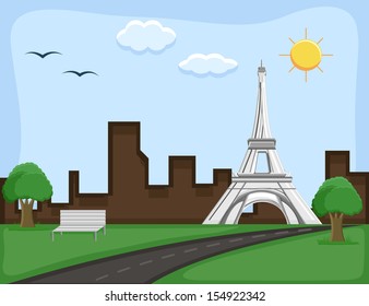 France - Cartoon Background Vector