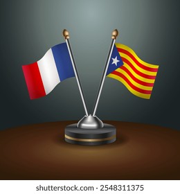 A tabela França e Catalunha sinaliza a relação com o plano de fundo gradiente. Ilustração de vetor