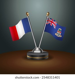 A tabela França e Ilhas Cayman sinaliza a relação com o fundo do gradiente. Ilustração de vetor