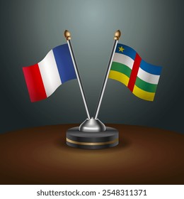 A tabela França e República Centro-Africana sinaliza a relação com o plano de fundo gradiente. Ilustração de vetor