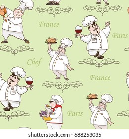 France Chef seamless pattern