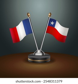 A tabela França e Chile sinaliza a relação com o plano de fundo do gradiente. Ilustração de vetor