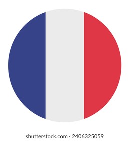 France circle flag. Button flag icon. Standard color. Circle icon flag. Computer illustration. Digital illustration. Vector illustration.