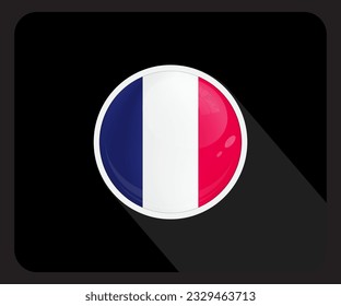 France Circle Glossy Pride Flag Icon
