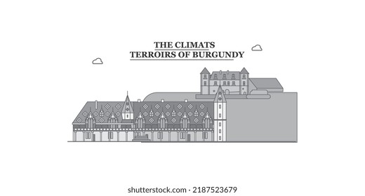 France, The Climats city skyline isolated vector illustration, icons