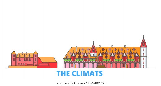 France, The Climats line cityscape, flat vector. Travel city landmark, oultine illustration, line world icons
