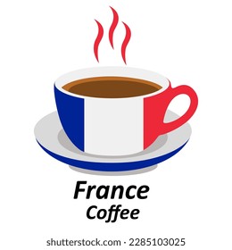 France coffee cup logo illustration design. Drink Business concept icon